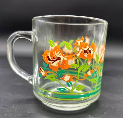 Buy Vintage Carlton 1984 Tiger Lily Clear Glass Coffee Mugs Teacup Luminarc • 19.22£