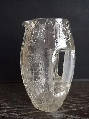 Buy Antique Crackle Glass Pitcher Koloman Moser For Loetz Widow Secessionist 165mm  • 25£