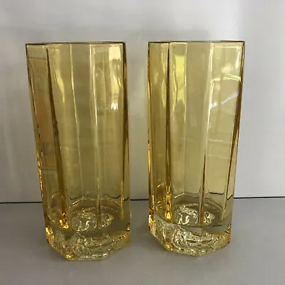 Buy VERSACE Medusa Lumiere Amber LONGDRINK GLASS Set Of 2  New In Box Express Ship • 159.94£