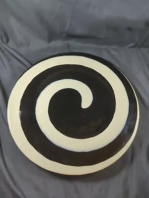 Buy Set 3 Yalos Casa Murano Black White Swirl Platter Plate 12  D Italy Unique Rare • 71.93£