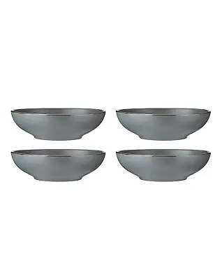 Buy Luxe Stoneware Pasta Bowl Sets Charcoal Grey Kitchen Utensils Home Accessories • 21.95£