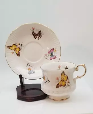 Buy Vintage Queens Butterfly Cup & Saucer Fine Bone By Rosina China Co Ltd  England • 19£