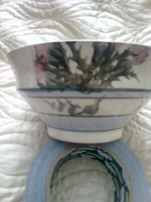 Buy Highland Pottery Newtonmore Stoneware Studio Thistle Bowl Hand Painted • 10£