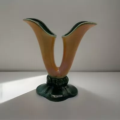 Buy Vintage Hull Pottery Medley Double Cornucopia #103 Ceramic Bud Vase 9  Read • 18.02£