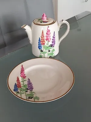 Buy BOOTHS  Art Deco Silicon China 1 Pint Teapot .HOLLYHOCKS.Drip- Less SPOUT PATENT • 19.99£