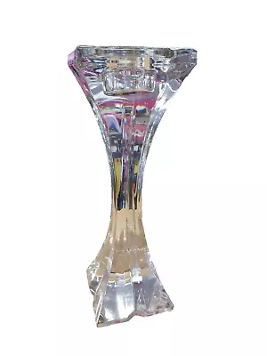 Buy Large Stunning Clear Crystal Cut Waisted Pillar Candlestick For 2 Widths Candles • 12£