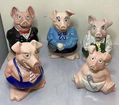 Buy Vintage/Collectors Set Of Five Wade NatWest Piggy Bank Money Boxes W. Stoppers • 160£
