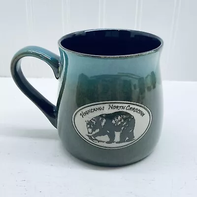 Buy Stoneware Pottery Mug North Carolina Highlands Bear Green • 13.83£