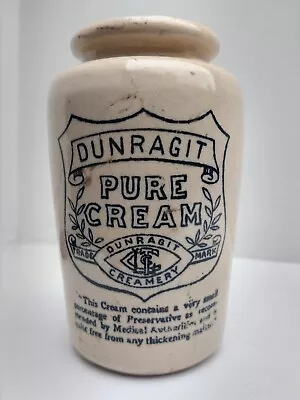 Buy Rare Old Stoneware Dunragit Pure Cream Jar From Dunragit Creamery  • 4.99£