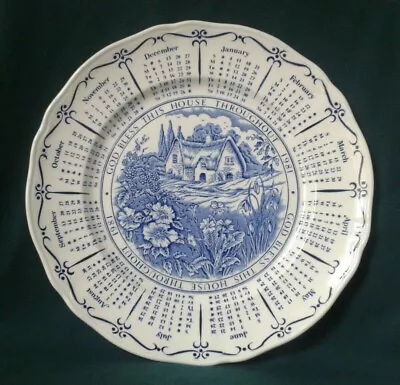 Buy Myotts Plate Ironstone Calendar Plate In Blue And White Made For Ringtons 1981 • 19.95£