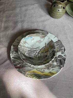 Buy WH Grindley Quiet Day Vintage Cake Plate And Bowl • 3.99£