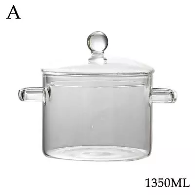 Buy Glass Saucepan With Cover Stovetop Cooking Pot With And Pot Lid Simmer O7Q5 • 18.26£