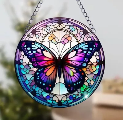 Buy Butterfly Stain Glass Effect Sun Catcher, Gift Ideas, Indoor/Outdoor Sun Catcher • 6.95£