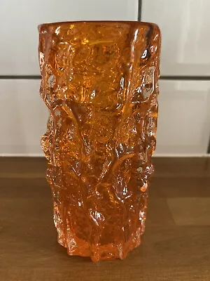 Buy WHITEFRIARS TANGERINE Bark Vase By Geoffrey Baxter Vintage 60’s MCM • 59.99£