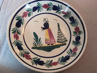 Buy Henriot Quimper Breton Woman Bowl French Vintage Pottery • 15£