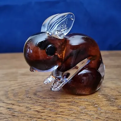 Buy Fine Glass Amber Rabbit Paperweight Being Langham/wedgwood In Style  • 12.99£