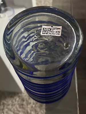Buy Made In Mexico Glassware Cobalt Blue Spiral Glass • 8.60£
