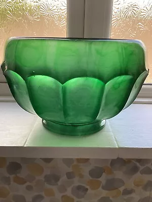 Buy Large Davidson Green Cloud Glass Bowl • 18£