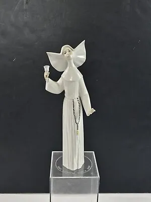 Buy Lladro #5551 Call To Prayer Bell Nun 10.5” White Glossy Vtg Retired • 182.92£