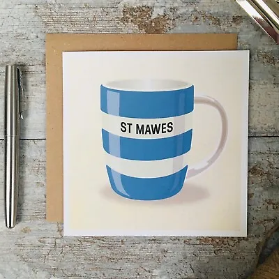 Buy Cornishware Inspired Greeting Card - 12oz Mug ST MAWES • 3£