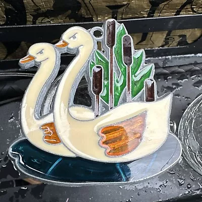 Buy Swan Lake Swans In Love Stained Glass Lead Lighted Sun Catcher Window Art Glass • 20£