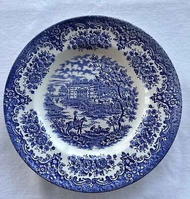 Buy English Ironstone Tableware Blue & White River Scene Plate - Approx 8” • 5£