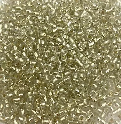 Buy 100g CLEAR SILVER-LINED Glass Seed Beads, Size 6/0, 8/0 Or 11/0 (4mm,3mm,2mm) • 4.35£
