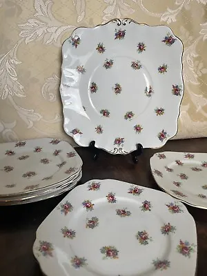 Buy Royal Standard Floral Platter With 6 Side Plates - Fine Bone China - England • 14£