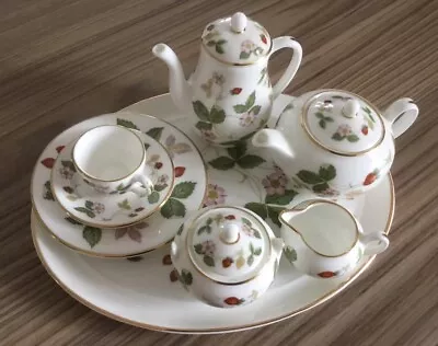 Buy Wedgwood  Miniature Tea Set Wild Strawberry, Perfect Condition • 36£