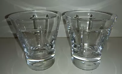 Buy Beautiful Pair Of Irish Tyrone Crystal  Cubis  Tumblers - Rare Out Of Production • 25£
