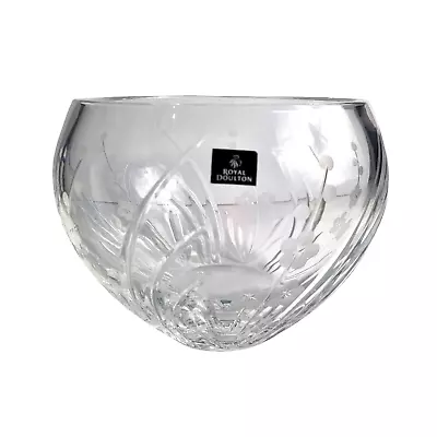 Buy Royal Doulton Crystal Cut Glass Vintage Clear Cut Glass Bowl Heavy Quality • 19.51£