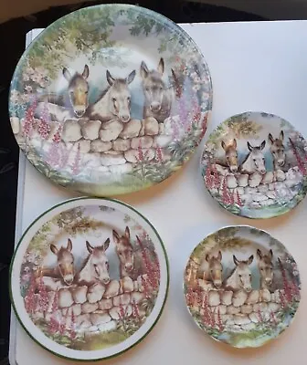 Buy Four Collectable Donkey Plates By Ann Blockley Fenton China Company English • 16£