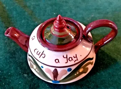 Buy Antique Torquay Ware Pottery  TeaPot,Small-Scandi Design-'Du'ee Ave A Cup A Tay' • 4.99£