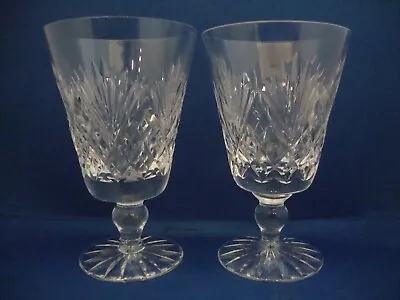 Buy 2 X Royal Doulton Crystal Juno Cut Pattern Water Goblets Wine Glasses 2nds • 34.95£