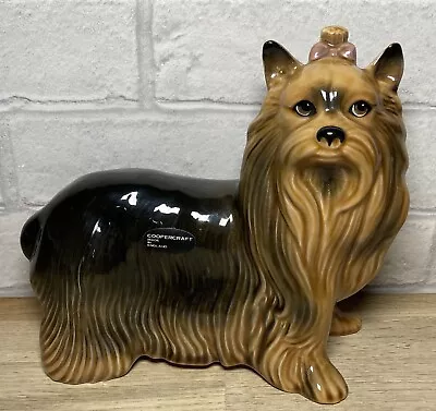 Buy Vintage Coopercraft Yorkshire Terrier Pottery Made In England Approx 6.5” Tall • 14.99£