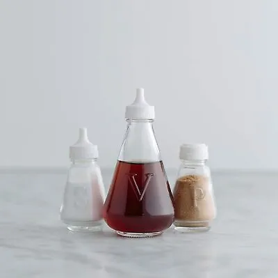 Buy Glass Salt Pepper Vinegar Shaker Pots Set Glass Table Condiment Serving Bottles • 8.99£