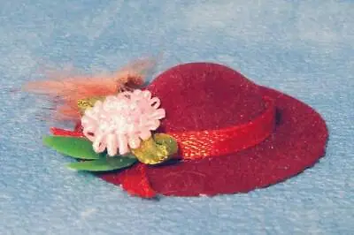 Buy Dolls House Miniature 1/12th Scale Ladies Red Hat With Flowers D1388A • 3.99£