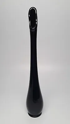 Buy Vintage MCM Viking Glass Epic Black Amethyst Hand Blown Swung Bud Vase 12  READ • 86.85£