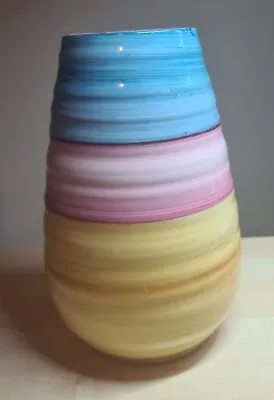 Buy Shelley Harmony Banded Vase Blue Pink Yellow 1930s Art Deco Lovely Colours • 39.97£