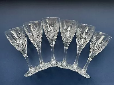 Buy Cut Crystal Wine Glasses - Set Of 6 - In The Style Of Waterford Crystal Lismore • 9.99£