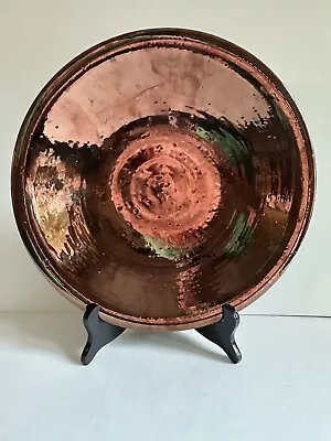 Buy Bitossi For Crate & Barrel Decorative Bowl Copper Glaze Brown Pottery 12” • 37£