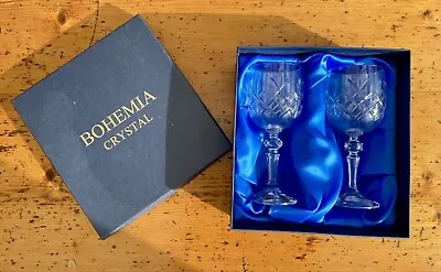 Buy Bohemia Crystal Wine Glasses (Pair) Boxed • 20£