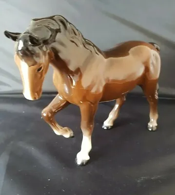 Buy VINTAGE BESWICK CHINA HORSE PONY MARE FACING RIGHT HEAD DOWN BROWN GLOSS VGC G6 • 42.99£