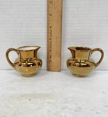 Buy Vintage Lusterware Small Pitchers Grays Polka Dots Oldcastle England • 23.58£