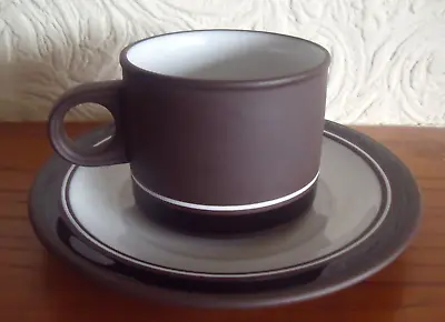 Buy Hornsea Pottery Brown  Contrast  - Cup/Mug And Saucer In Very Good Condition • 5.99£
