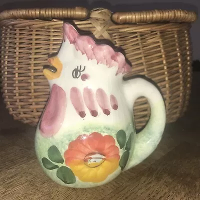 Buy Italian Rooster Chicken Cockerel Wine Water Juice Jug Pitcher Preowned 6 Inches • 7£
