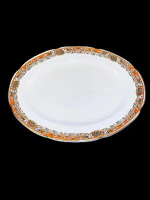 Buy Vintage Losol Ware Keeling & Co Burslem Orange Med Oval Plate Porcelain 30.5cm • 14.90£