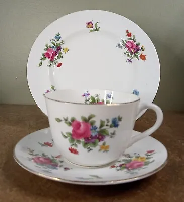 Buy Antique Crown Staffordshire Bone China, Floral Sprays, Tea Cup, Saucer & Plate  • 4.95£