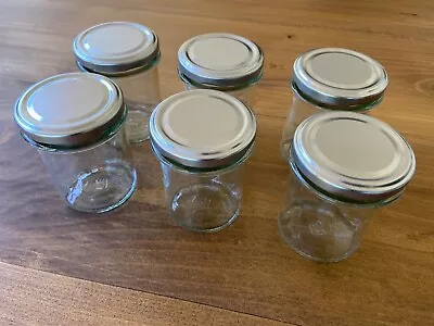 Buy Set Of 6 Round Bonta Glass Jars With Silver Screw Top Lid 212ml • 9£