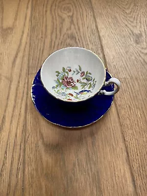 Buy Aynsley Pembroke Cobalt Blue Tea Cup And Saucer ~ See Photos & Description • 15£